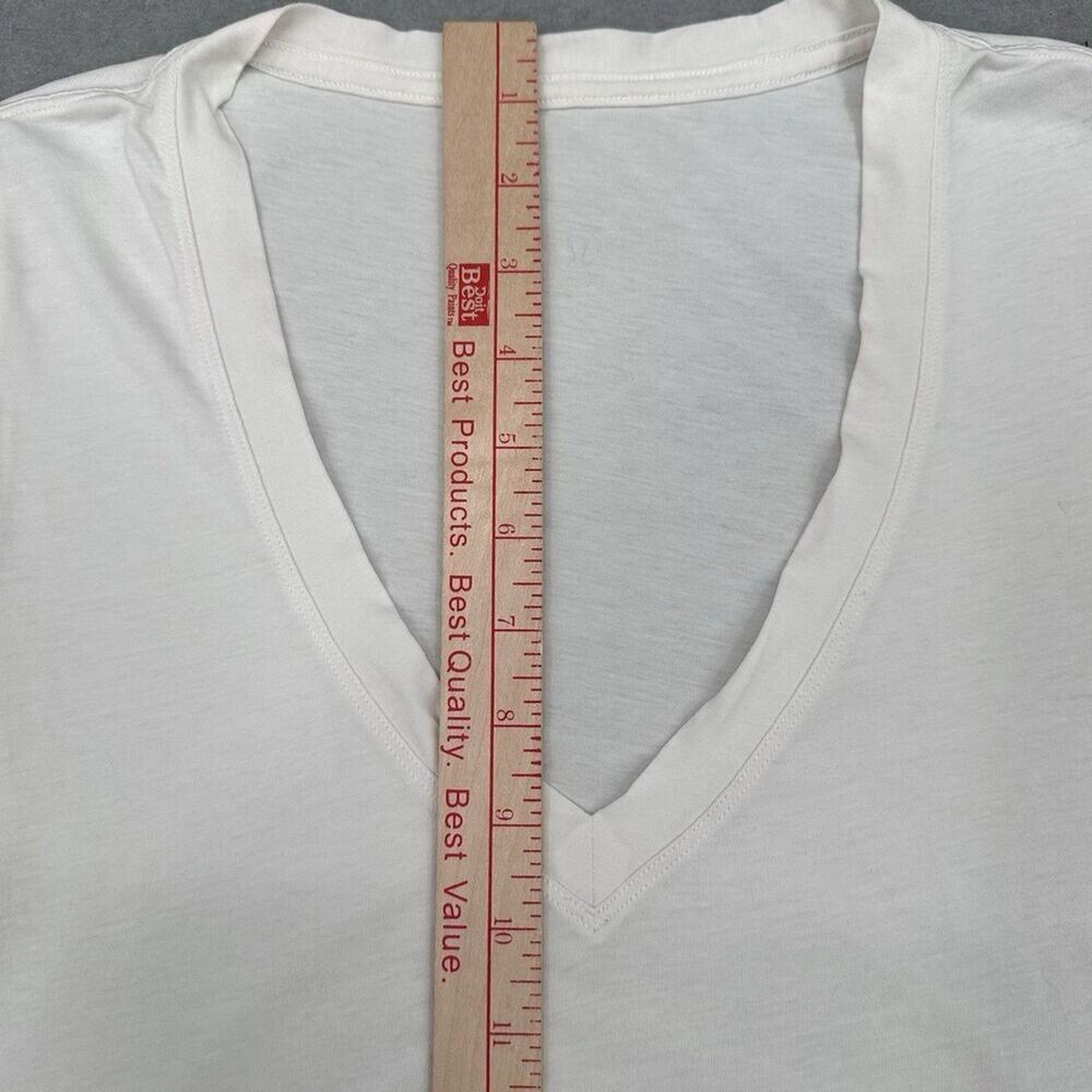 Lululemon Love Tee Shirt V-Neck Size 4 Soft Stretch Ivory Bone Curved Hem Pima - Picture 5 of 8
